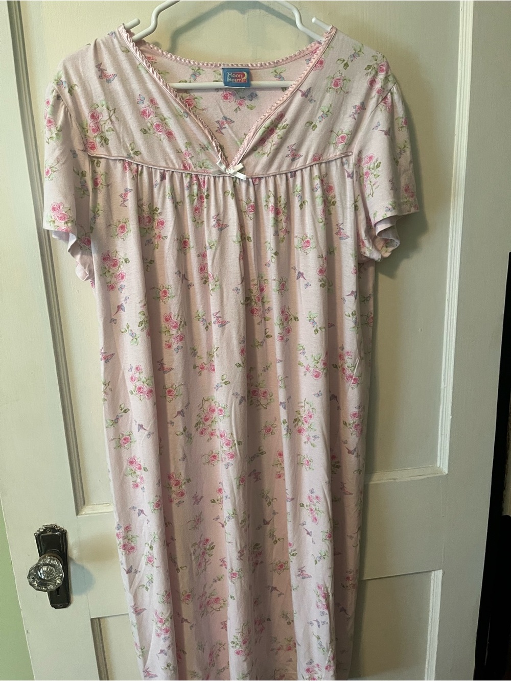 Vintage moonbeams Soft Pink Floral Nightgown - Women's Sleepwear